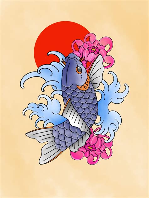 Traditional Japanese Koi Tattoo