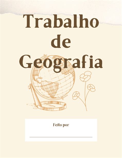 Capa De Trabalho De Geografia 5 Modelos Bonitos ArqBahia