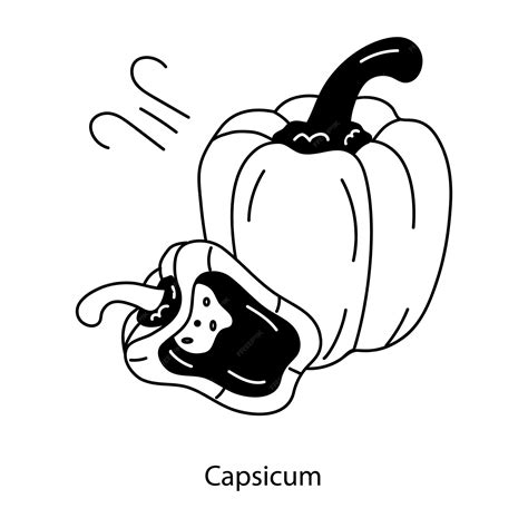 Premium Vector Heres A Doodle Icon Of Capsicum