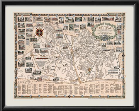 Dedham MA 1835 | Vintage City Maps