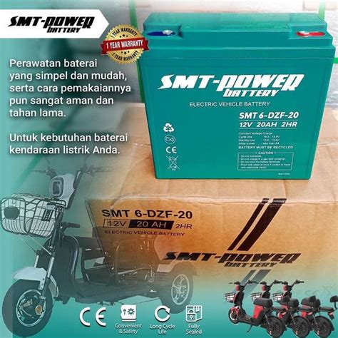 Jual BATTERY BATERAI AKI KERING 12V 20AH 2HR SMT 6 DZF 20 BATERAI