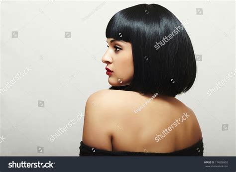 Sexy Back Beautiful Brunette Woman Bob Stock Photo Shutterstock