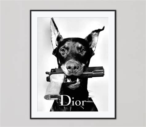 Doberman Gun Poster Printable Fashion Poster With Glitter - Etsy