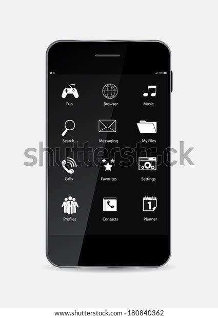 Black Mobile Phone Vector Illustration Stock Vector Royalty Free