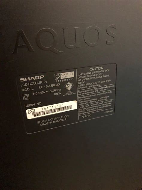 Sharp Aquos Quattron 3D 52 Inch TV Home Appliances TV