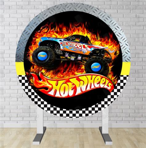 Painel Redondo Sublimado Hot Wheels Pnr