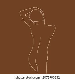 Linear Drawing Naked Female Body One Stock Vector Royalty Free 2075577925 Shutterstock