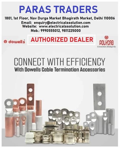 Cable Lugs Dowells Lugs Authorized Dealer Wholesale Distributor From