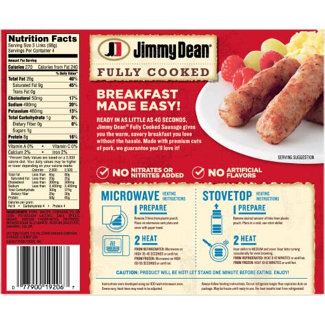 Jimmy Dean® Fully Cooked Original Pork Breakfast Sausage Links, 9.6 OZ ...