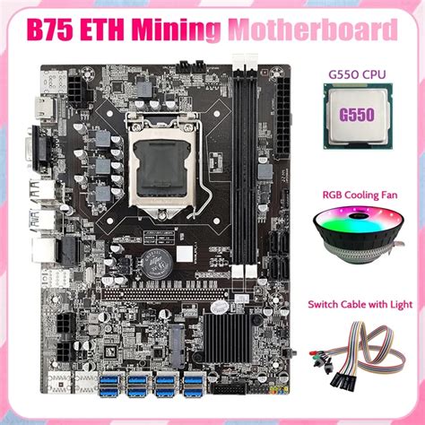 B Eth Mining Motherboard Xpcie To Usb G Cpu Dual Switch Cable