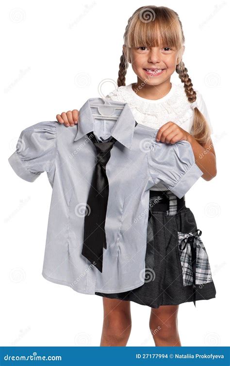 Petite Fille Dans L Uniforme Scolaire Photo Stock Image Du Fille