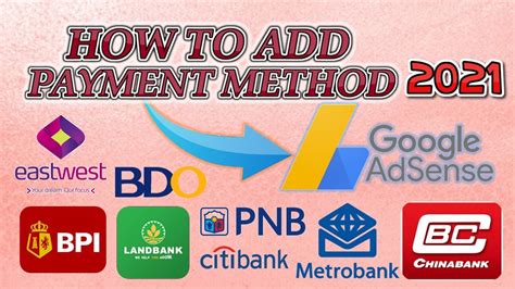 How To Add Payment Method For Adsense Paano Maglagay Ng Pin At Bank