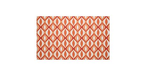 Mid Century Modern Diamonds Orange And White Fabric Zazzle