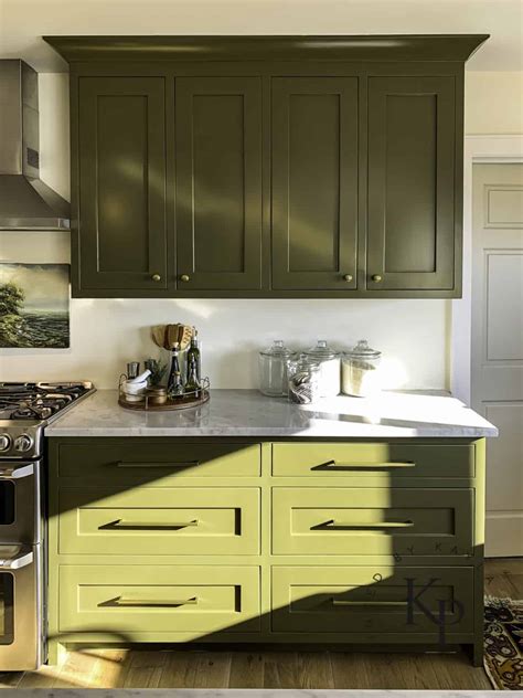 Olive Green Kitchen Cabinets Painted By Kayla Payne