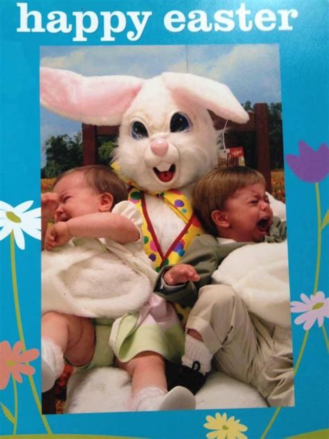 My kids’ first picture with the Easter bunny.. : r/funny