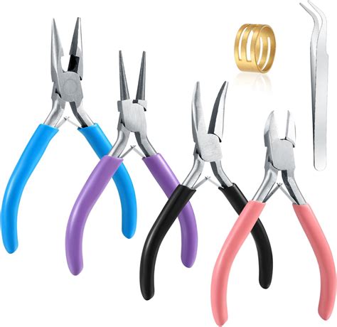 Kurtzy Pack Mini Jewellery Plier Tool Kit Set With Soft Grip Handles