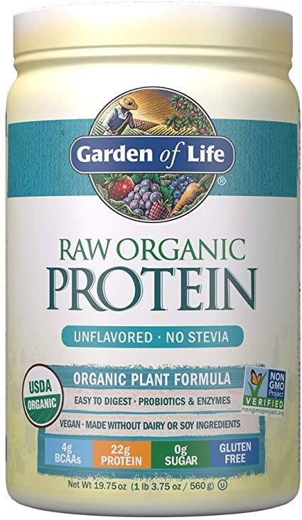 Garden Of Life Raw Organic Protein Unflavored Powder, 20 Servings, 560 ...