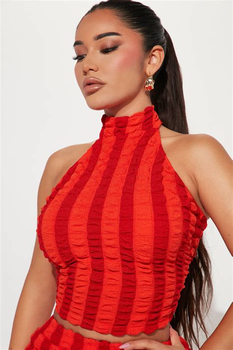 Next Level Bubble Skirt Set Red Combo Fashion Nova Matching Sets