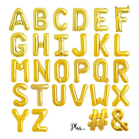 Gold Letter Balloons Spell Any Name or Phrase 16 Inch Foil