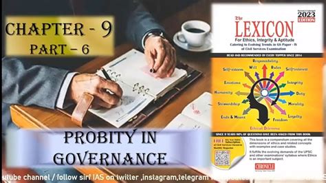 Chapter Part Probity In Governance Of Lexicon Sirfias Youtube