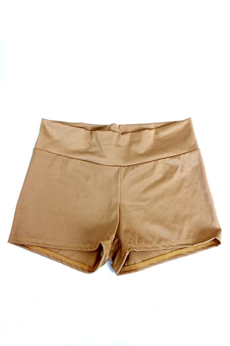 High Waist Nude Satin Spandex Shorts Sexy Clubwear Practice Etsy