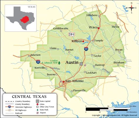 Central Texas Map With Cities Conni Clarabelle