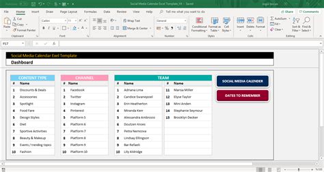 Social Media Calendar Excel Template Content Calendar Planner Tracker ...
