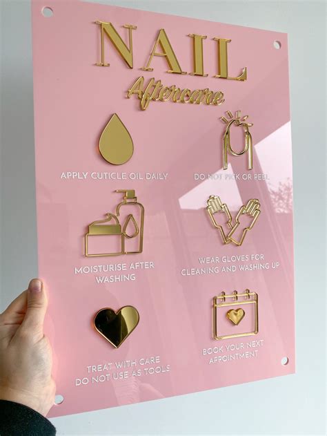 Nail Aftercare Advice Sign Acrylic Sign Salon Sign Etsy