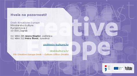 Program Kreativna Europa Potprogram Kultura Desk Kreativne Europe