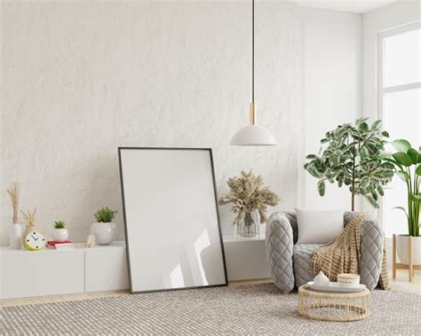 Premium Photo Poster Frame Mockup In Modern Interior Background