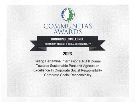 Pt Kilang Pertamina Internasional Borong Penghargaan Bidang Csr