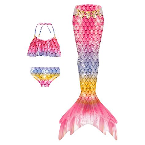 Hienoo Big Girls Swimsuit Bikini Tail Set Stage Performance Dress Up Party Bathing Suit