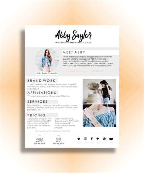 Fashion Blogger Media Kit