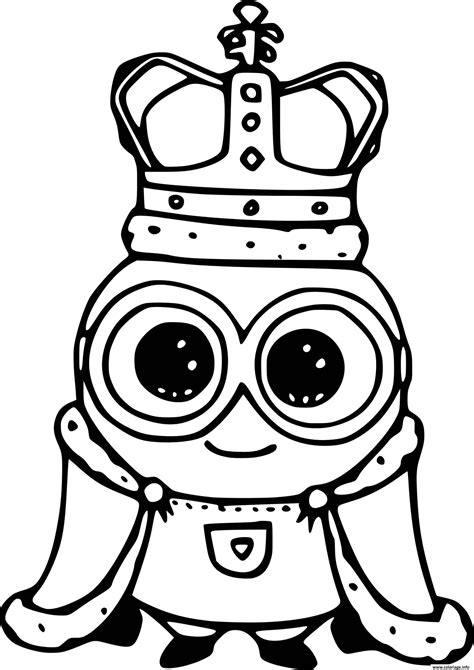 Coloriage Minion With The Crown Dessin Minions à imprimer