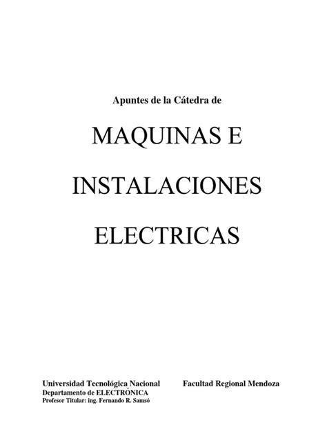 Apuntes De Maquinas Eléctricas Pdf Transformador Inductor