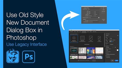 Use Old Style New Document Dialog Box In Photoshop Youtube