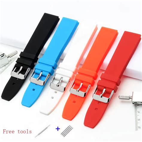 Soft Silicone Watch Band 16mm 18mm 20mm 22mm 24mm Rubber Watch Strap Waterproof Watchband Free