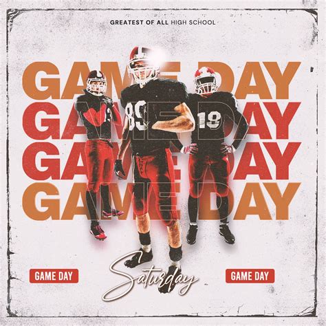 Sports Poster, Editable Game Day Design, Game Night Football Template ...