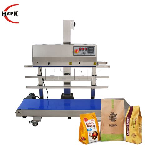 Hzpk Automatic Vertical Foil Plastic Pouch Bag Continuous Heat Seal