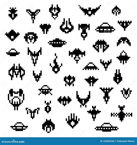 Pixel Art Alien Character Cartoon Vector | CartoonDealer.com #78775359