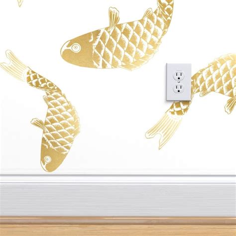 Goldfish Wallpaper Gold Metallic Fish Goldfish by Jenlats - Etsy ...