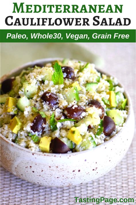 Mediterranean Cauliflower Couscous Salad Paleo Whole Keto Vegan Artofit