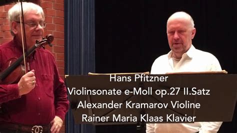 Hans Pfitzner Sonate F R Violine Und Klavier Op Satz Alexander