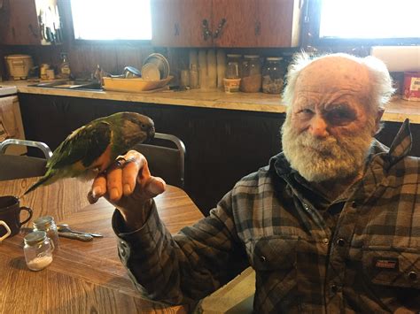 My 92 Year Old Grandpa Holding My Parrot For The First Time He Insisted That I Take A Photo Of