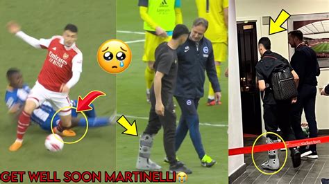 💔sad Gabriel Martinelli Injury As Spotted In A Surgical Boots After