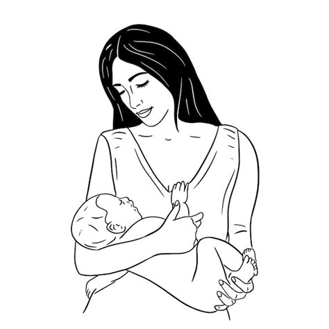 Premium Vector Mother Holds A Newborn Child In Her Armsvector