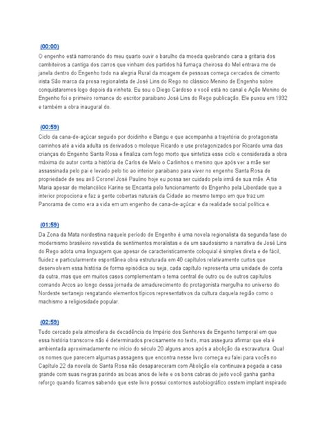 RESENHA - Menino de Engenho, de José Lins Do Rego | PDF