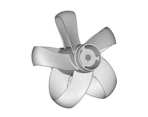 STL File Toroidal Boat Propeller 5 Blades STEP 3D Printable