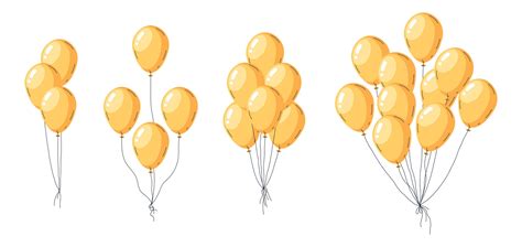 Yellow helium balloons. Glossy air balloons birthday party decorations ...