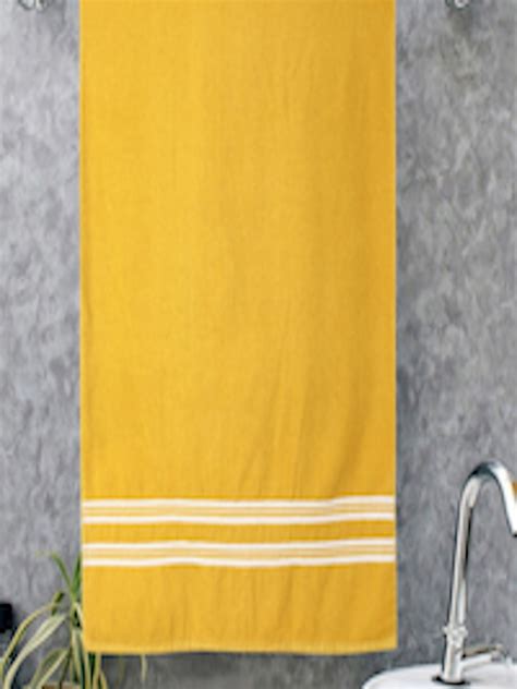 Buy Romee Yellow Solid Gsm Pure Cotton Bath Towel Bath Towels For